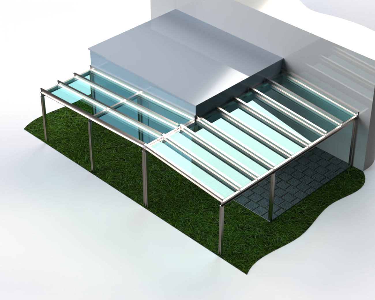 Moderner Stahlbau, 3D-Modell