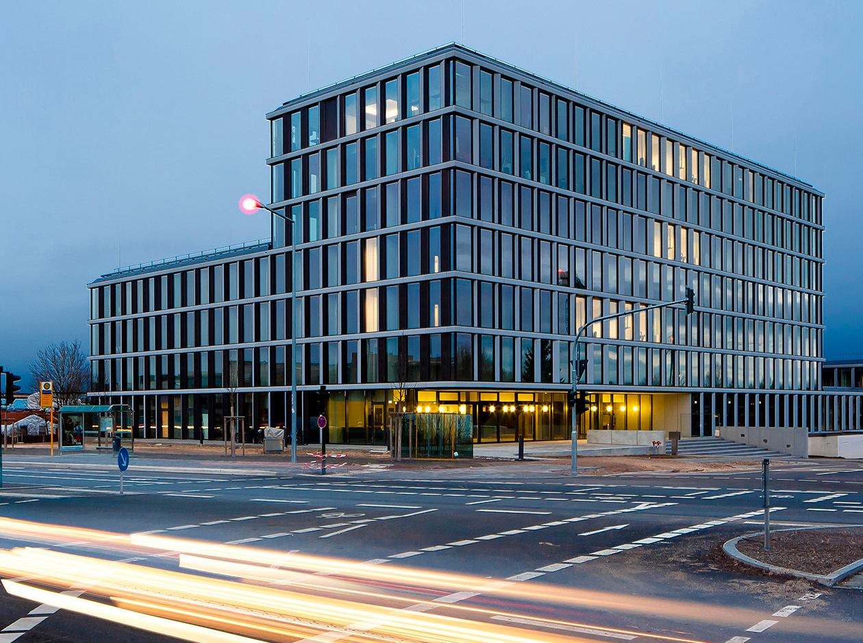 Exterior view of an office building